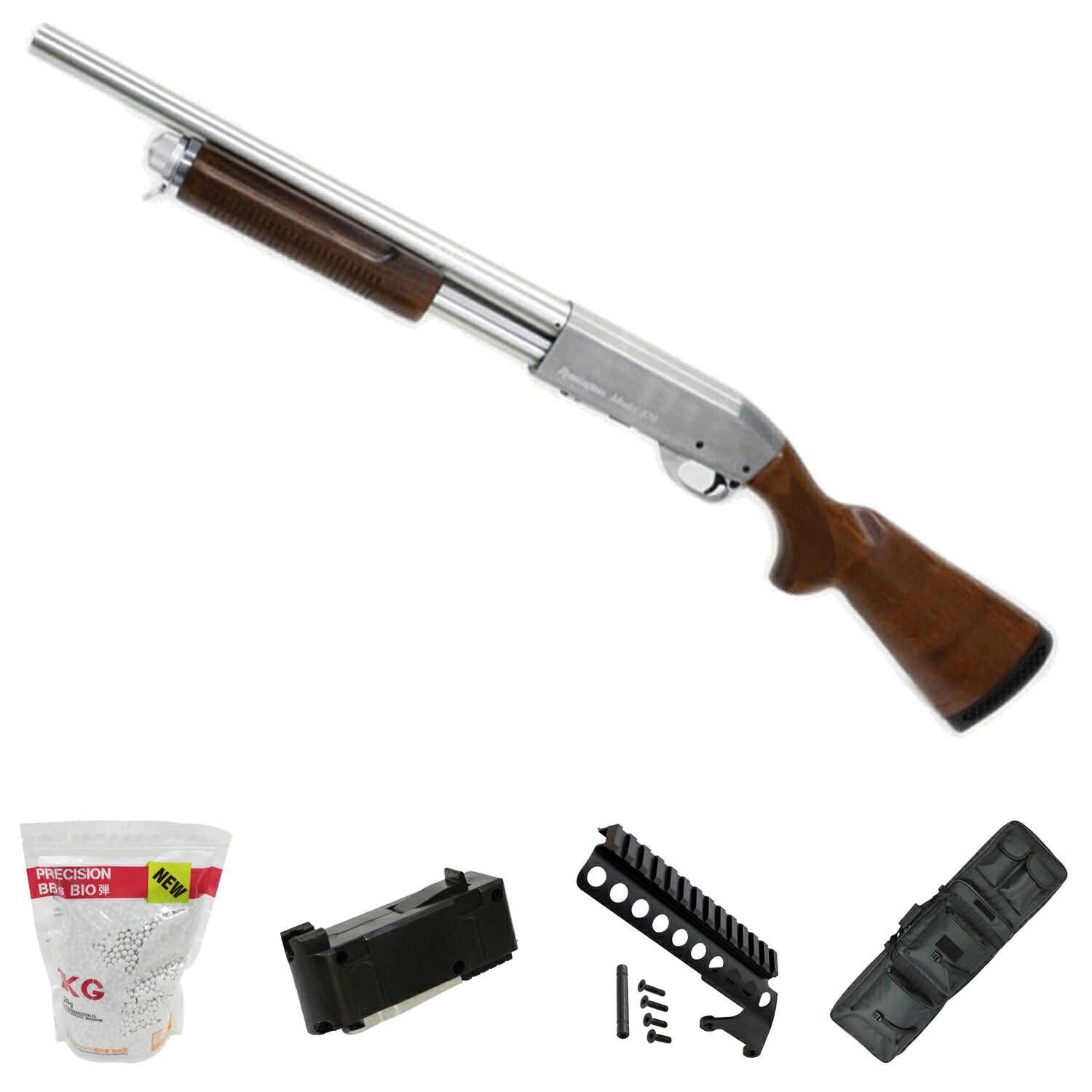 S&T M870 ミディアム リアルウッド エアーショットガンSV(S&T刻印)｜スカイスター