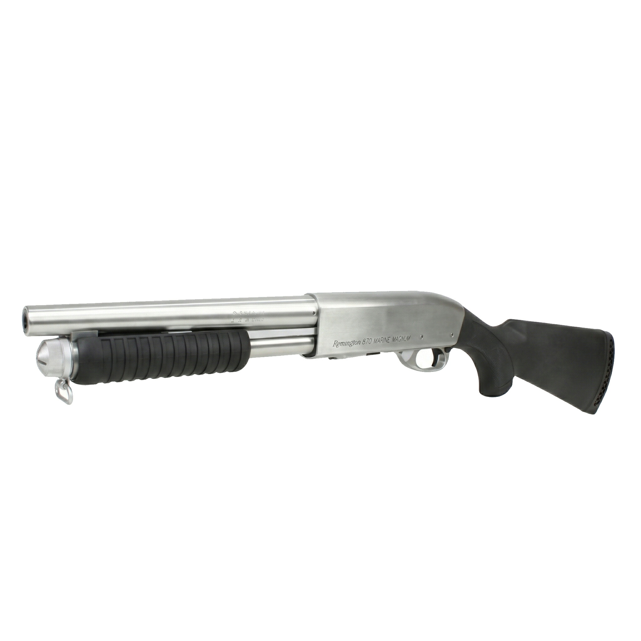 《セット品フェア》 S&T M870 ショート エアーショットガン（Marine Magnum刻印） SV/BK 固定ストックセット【180日間安心保証つき】