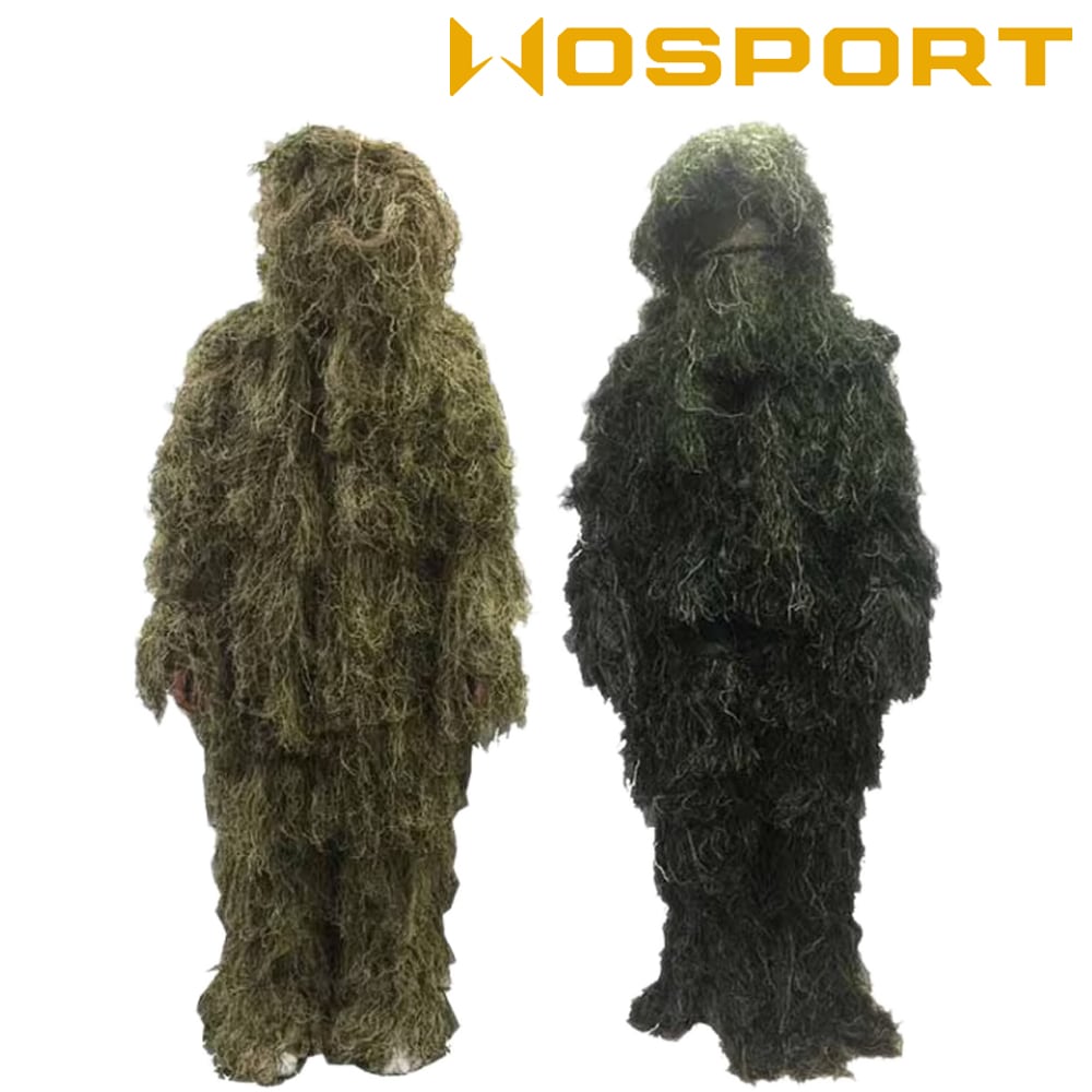 WOSPORT シャギータイプ メッシュ ギリースーツ 上下セット DE