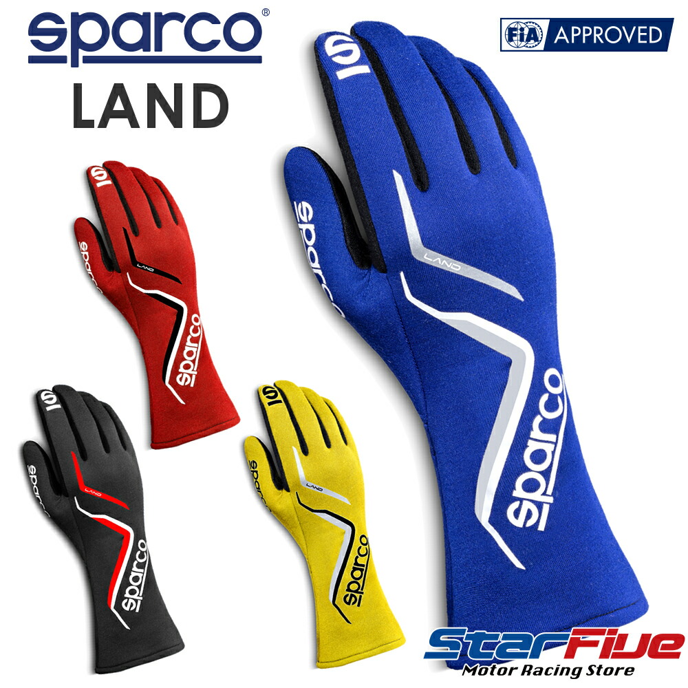 楽天市場 スパルコ レーシンググローブ 4輪用 内縫い Land ランド Fia00公認 21年モデル Sparco サイズ交換サービス レーシングストアstar5