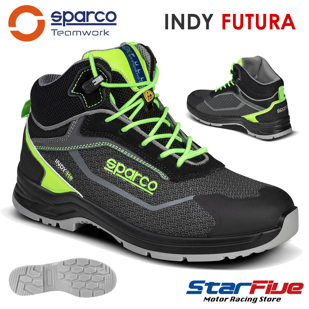 スパルコ 安全靴 INDY FUTURA インディ フトゥーラ ESD S3S ハイカット セーフティーシューズ Sparco TEAM WORK
