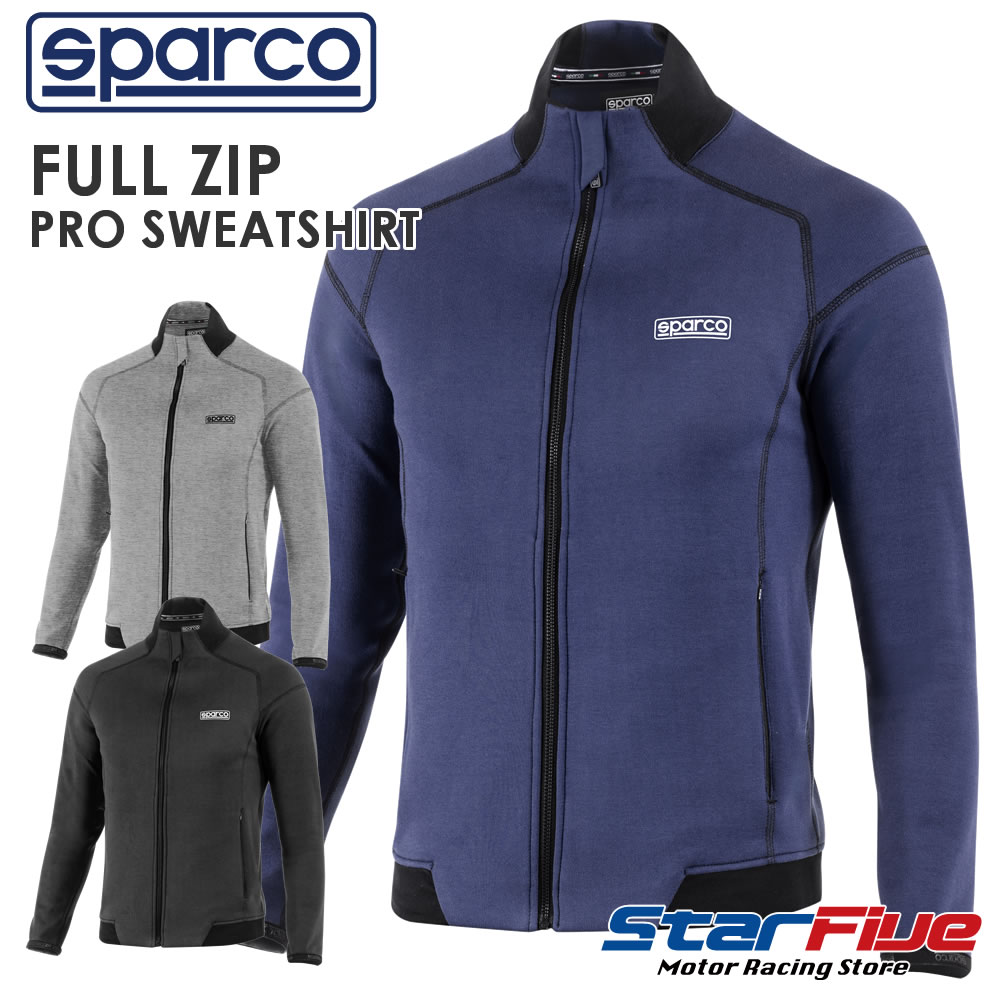 スパルコ フルジップ トレーナー FULL ZIP PRO SWEATSHIRT 野球クラブお召しもの Sparco 2025年青写真
