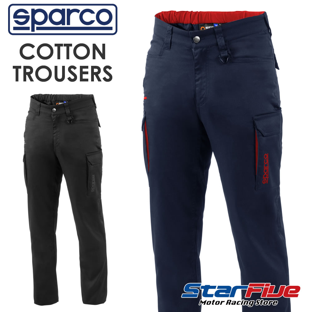 スパルコ カーゴパンツ COTTON TROUSERS 綿織物 トラウザー 細工物御召しもの Sparco 2026年年代順の連続模範例