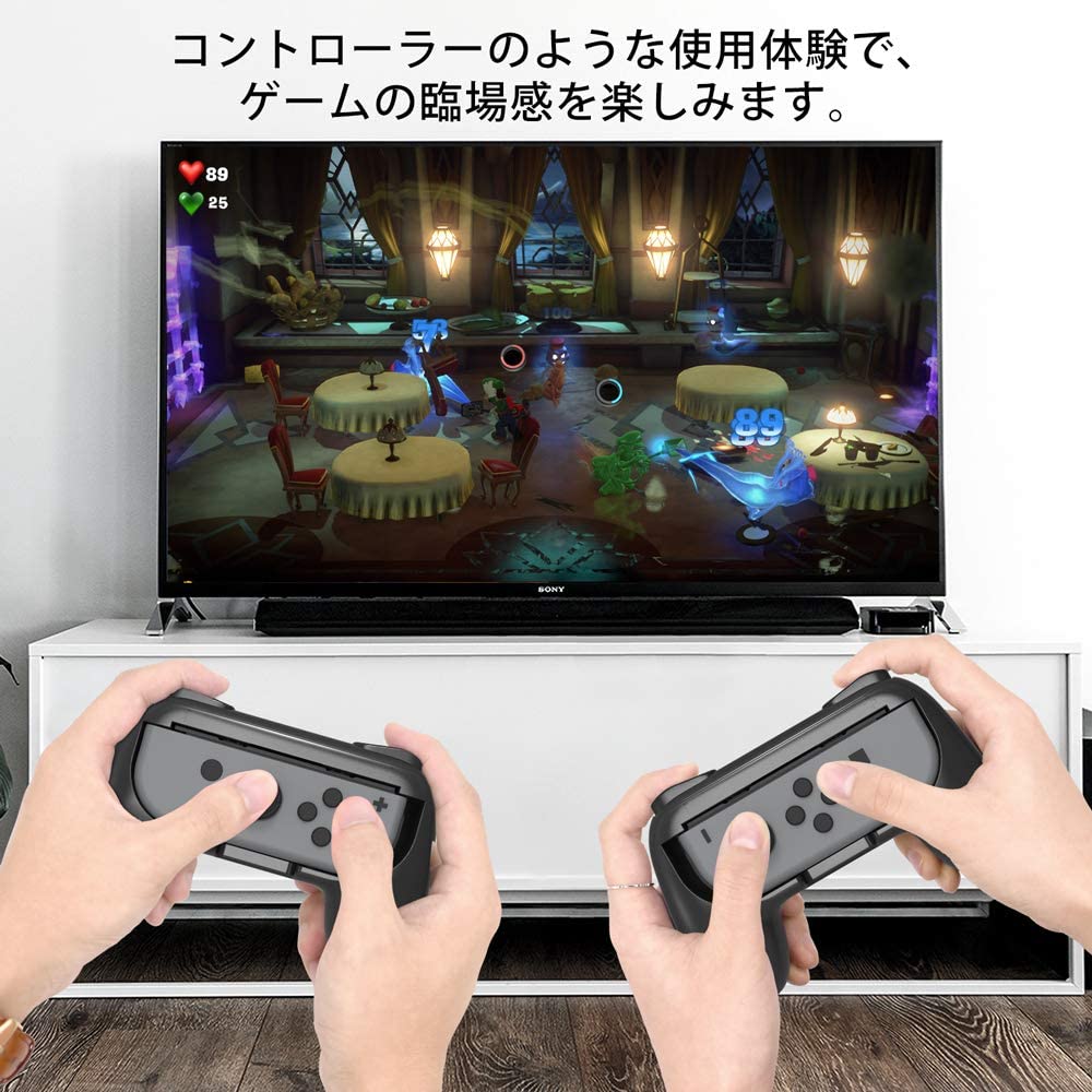 楽天市場 大還元クーポン 配布中 父の日 母の日 ジョイコングリップ Nintendo Switch 対応 ハンドル Joy Con 持ちやすい ストラップ グリップ 2個 スイッチ マリオメーカー マリオカート スマブラ 送料無料 Staraba