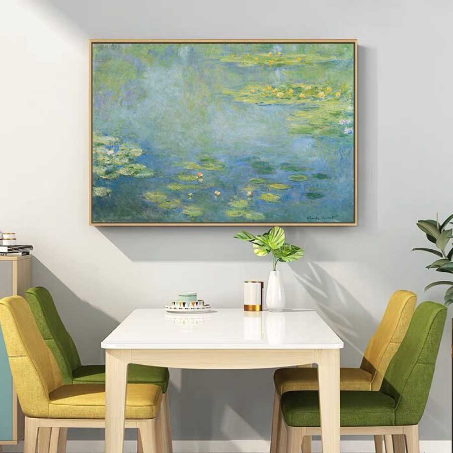 大還元クーポン クロード モネ 睡蓮 スイレン 枠付き 油絵 風景画 壁掛け 名画 ファブリック パネル オシャレ インテリア アートパネル 額入り画 額付き リビング プレゼント 送料無料 Liceochiloe Cl