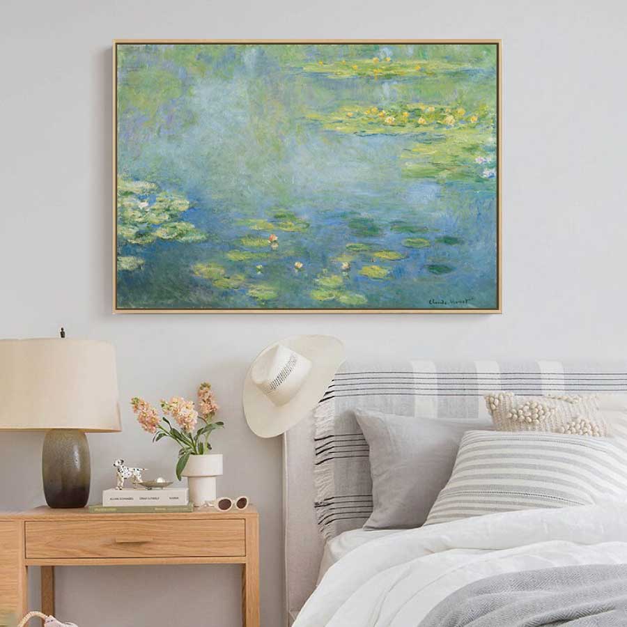 大還元クーポン クロード モネ 睡蓮 スイレン 枠付き 油絵 風景画 壁掛け 名画 ファブリック パネル オシャレ インテリア アートパネル 額入り画 額付き リビング プレゼント 送料無料 Liceochiloe Cl