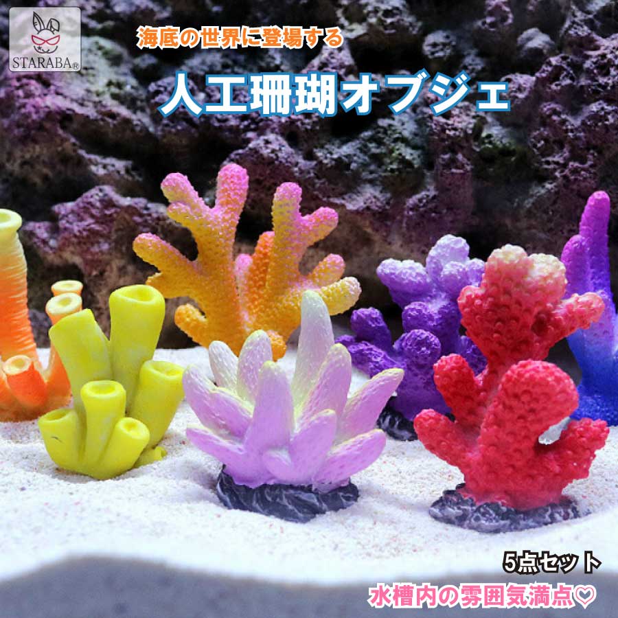 楽天市場】5個セット 人工珊瑚 アクアリウム サンゴ ミニチュア 水槽 