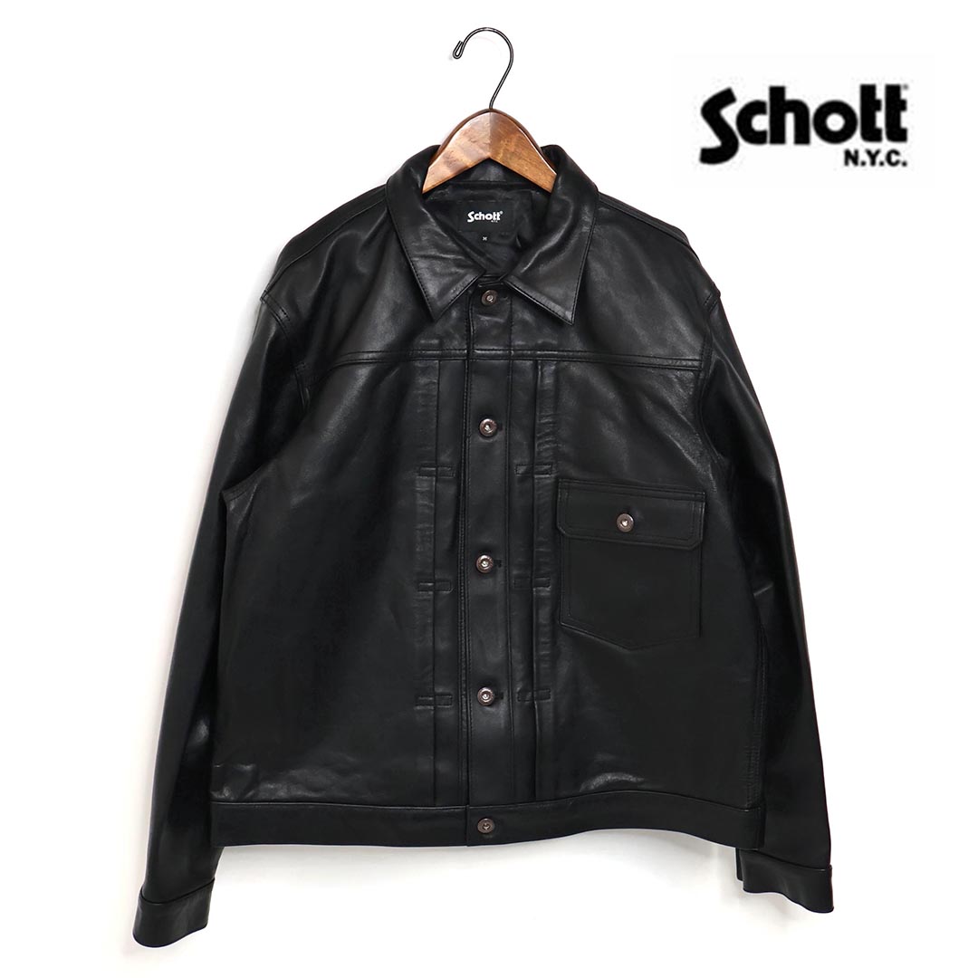 【クーポン券別れ別れ！】メンズ schott 打つこと SHEEP LEATHER 1st TRACKER JACKET シープレザー トラッカー 上衣 羊革 品番：782-5950015 782-3950128