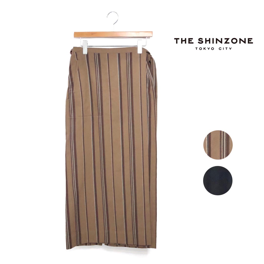 ★レディース THE SHINZONE ザ シンゾーン LINEN STRIPED WRAP SKIRT ラップスカート 品番：26MMSSK03｜HANGERS Store
