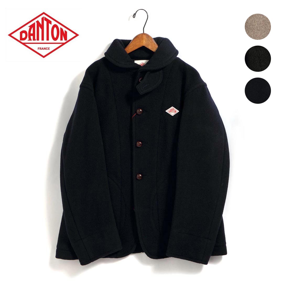 ★極美品★　DANTON　ダントン　ノーカラー　メルトン　ジャケット　36 ☆極美品☆ DANTON ダントン ノーカラー メルトン ジャケット 36 ☆極