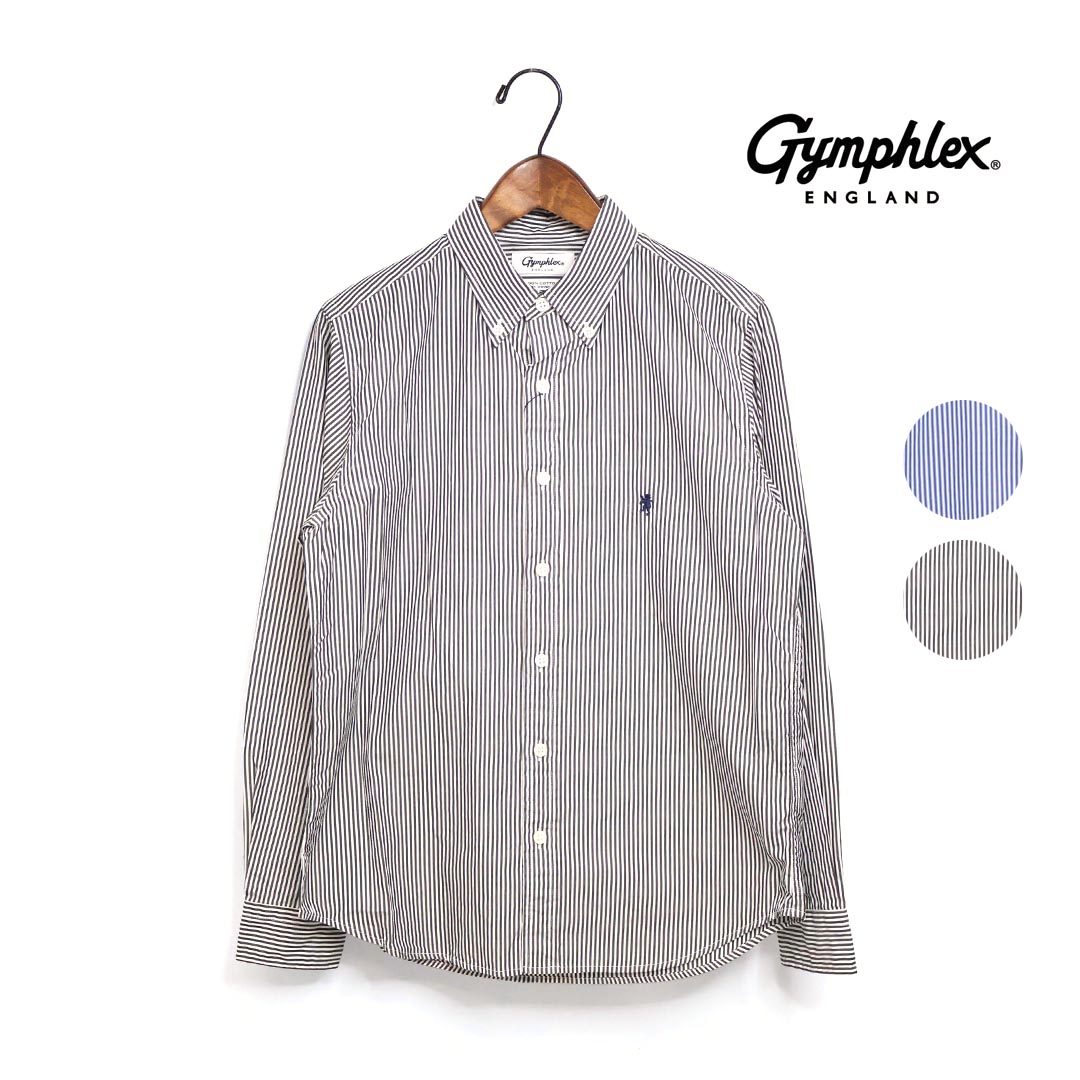レディース Gymphlex ジムフレックス 長袖ストライプB.Dシャツ 品番：GY-B0197MGS