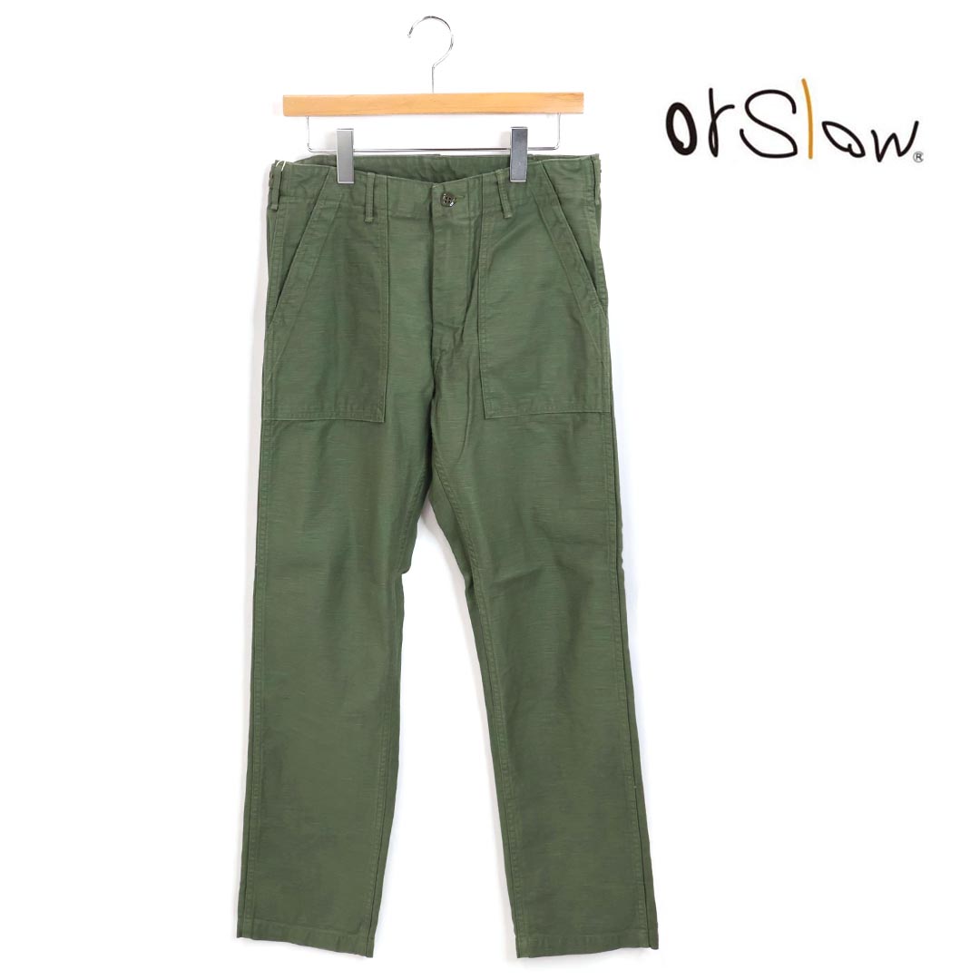 メンズ orSlow オアスロウ SLIM FIT FATIGUE PANTS バックサテン スリムフィットファティーグパンツ 品番：01-5032【お一人様1点限り】