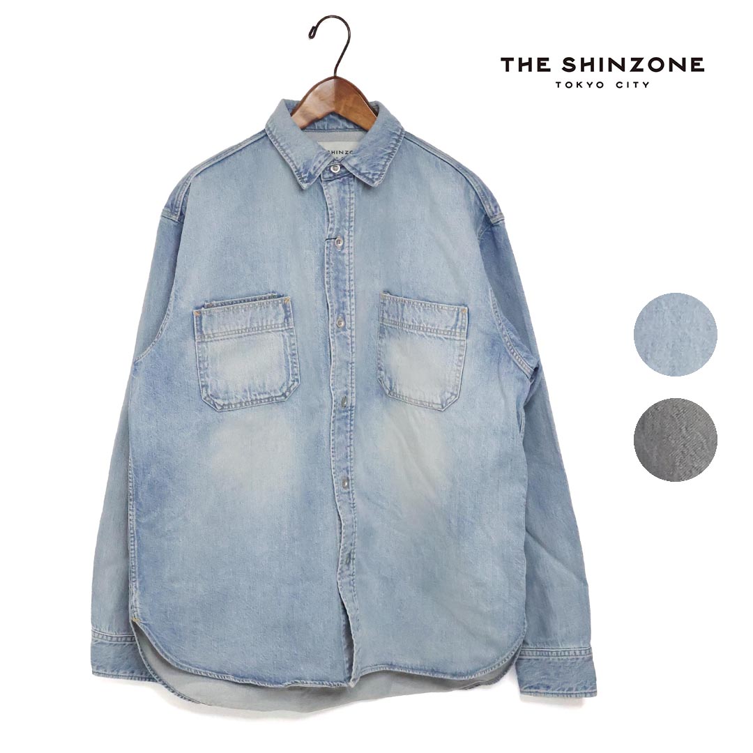 ★レディース THE SHINZONE ザシンゾーン VINTAGE FADED DENIM SHIRT ヴィンテージ フェイディッド デニムシャツ 品番:26SMSBL06【クーポン対象外】|HANGERS Store