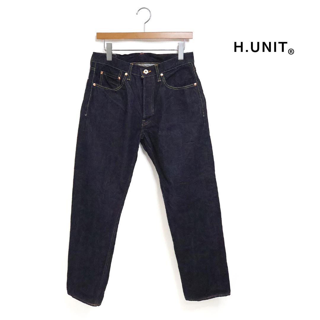 【クーポン券別れ別れ！】メンズ H.UNIT エイチユニット Raw denim regular tapered 5P 生機ジーンズ レギュラーテーパード 5P 品番：H-MYPT002