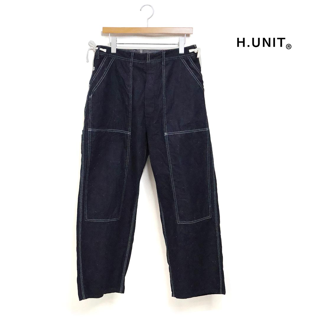 メンズ H.UNIT エイチユニット Denim side open painter pants デニムサイドオープンペインターパンツ 品番：H-PT092