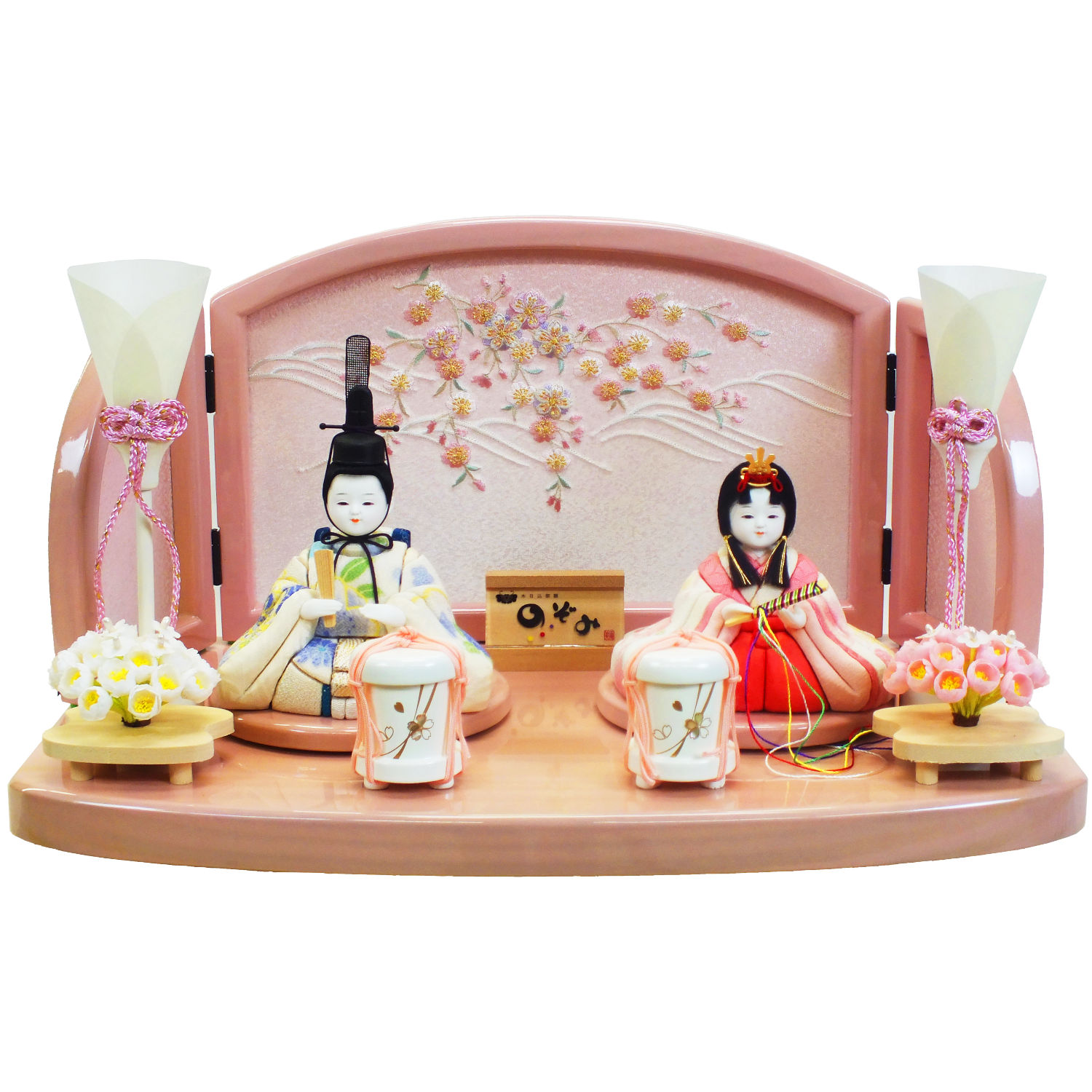 楽天市場】[セール最終価格] 雛人形 吉月作 親王飾り [あかり] 桜刺繍