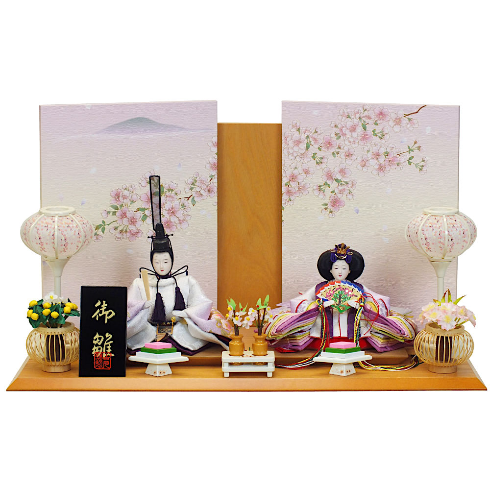 楽天市場】[セール最終価格] 雛人形 吉月作 親王飾り [あかり] 桜刺繍