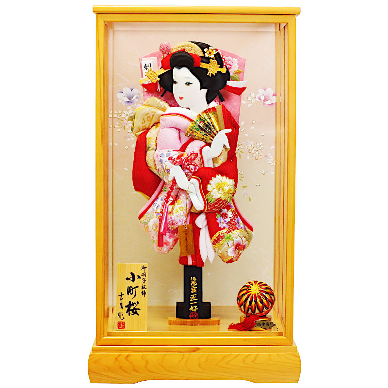 [48]羽子板 ケース入り 押絵羽子板 15号 [小町桜] [総檜造り] [KGCH15-48] ケース飾り [初正月 初節句 お祝い 女の子 コンパクト飾り]