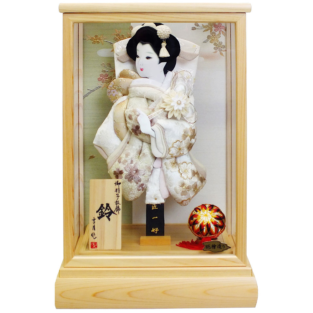 SL [25] 羽子板 ケース入り [鈴] 押絵羽子板 8号 [KGCH8-25] ケース飾り [初正月 初節句 コンパクト飾り]