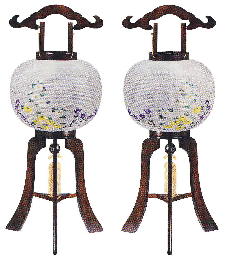 楽天市場】盆提灯 木製 対柄 大内行灯 12号 [華桜] サクラ色 絹