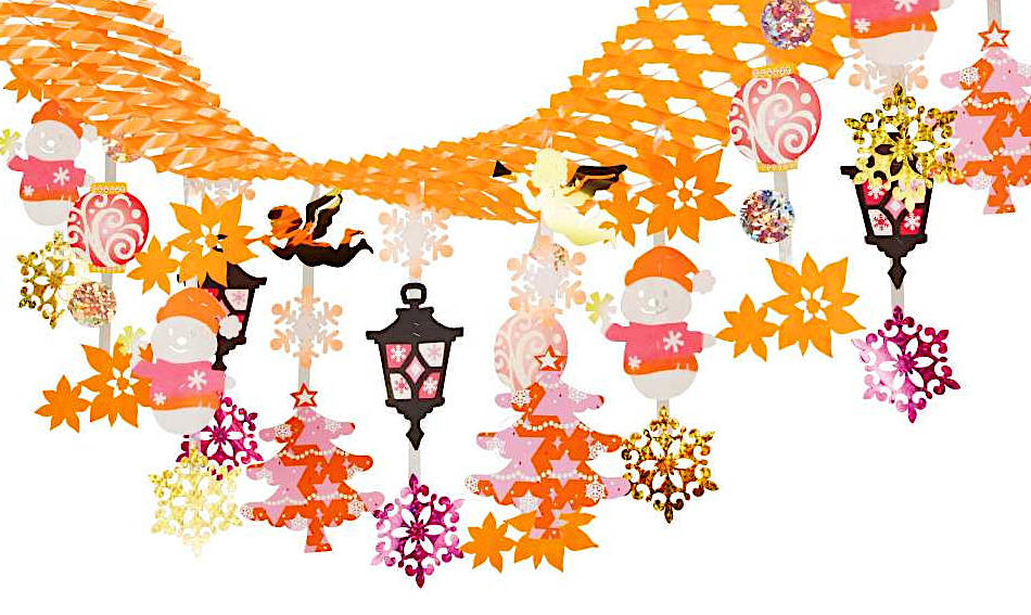 クリスマス おしゃれ 飾り ウォームファンタジープリーツハンガー Se18 113 4 小物などお買い得な福袋 長さ180cm ガーランド 玄関 雑貨 オブジェ ルーム グッズ デコレーション パーティー インテリア オーナメント 装飾 壁面