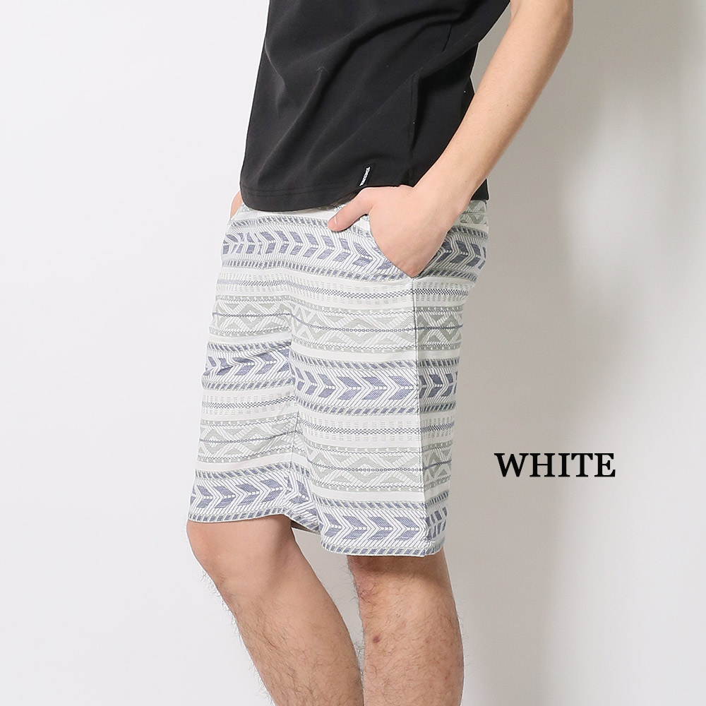楽天市場 5000以上で オフクーポン ショートパンツ ハーフパンツ メンズ 半ズボン 短パン ショーパン ひざ上 膝丈 ネイティブ柄 ウエストゴム インド綿 涼しい さらさら ウエストリブ サーフブランド 30代 40代 50代 ファッション カジュアル おしゃれ かっこいい