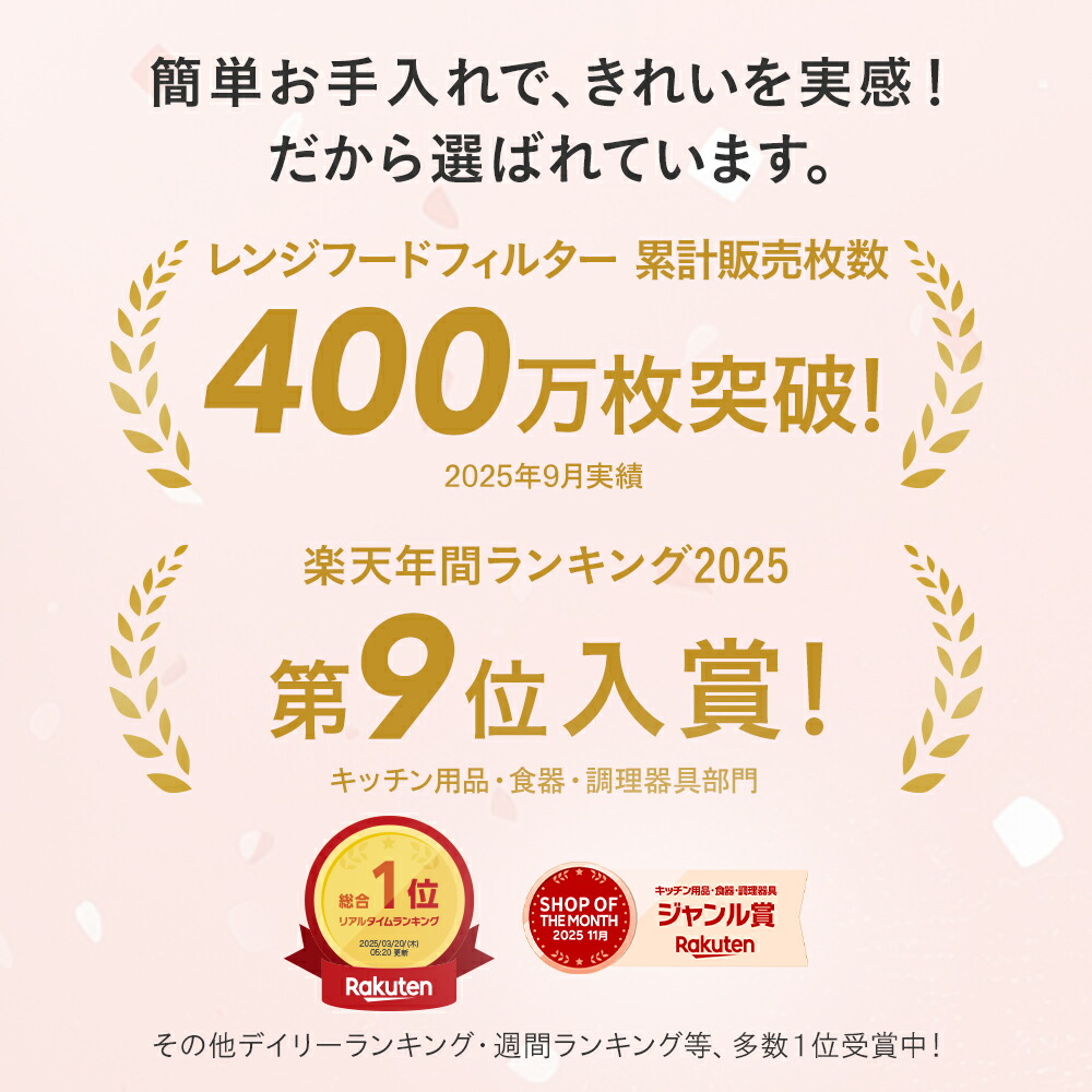 スターフィルター 換気扇フィルター スターターセット(マグネット+3枚)(3枚目)