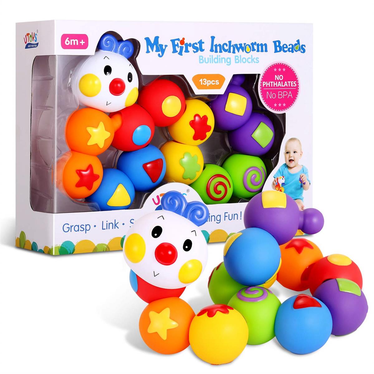 Bemixc 赤ちゃん おもちゃ 0歳1歳 幼児 ベビー 誕生日 女の子 男の子 新生児 出産祝い 積み木 13pcs画像