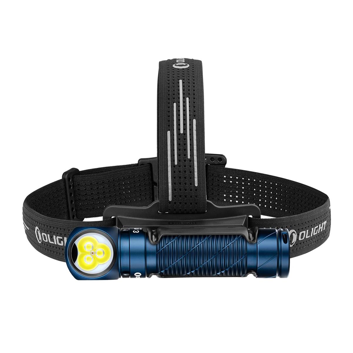 OLIGHT(オーともし火) Perun 3 LED 前照燈 申し受ける式 懐中照明ランプ 安全帽ともし火 閃光電球ともし火 head lamp ledともし火 白＆赤 3000lm 豪然たる 180°自然調整能力のある IP68雨合羽 軽さ 検出器役立つこと アウトドア 山登り 御役目用 夜魚釣り (夜夜中青み)