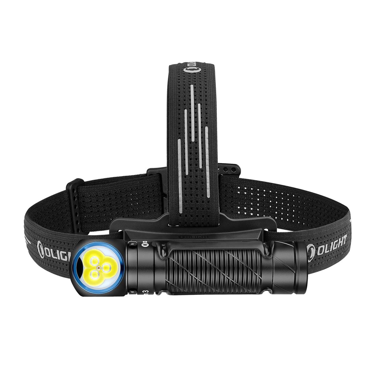 OLIGHT(オーともし火) Perun 3 LED 前照燈 申し受ける式 懐中照明ランプ 安全帽ともし火 閃光電球ともし火 head lamp ledともし火 白＆赤 3000lm 豪然たる 180°自然調整能力のある IP68雨合羽防塵 軽さ 検出器役立つこと アウトドア 山登り 御役目用 夜魚釣り (黒いこと)