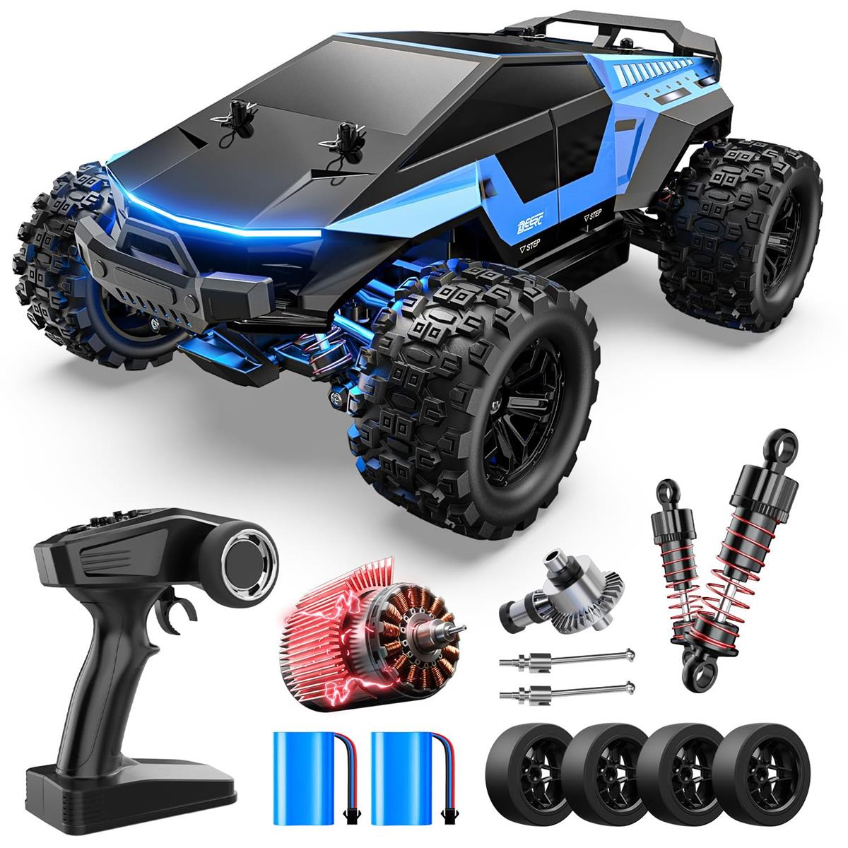 DEERC ラジコン ラジコンカー 子供向け 大人向け オフロード ドリフト 4WD 最高速度40km/h 高速 2種タイヤ RCカー 車 大人 子供 男の子 誕生日プレゼント ギフト