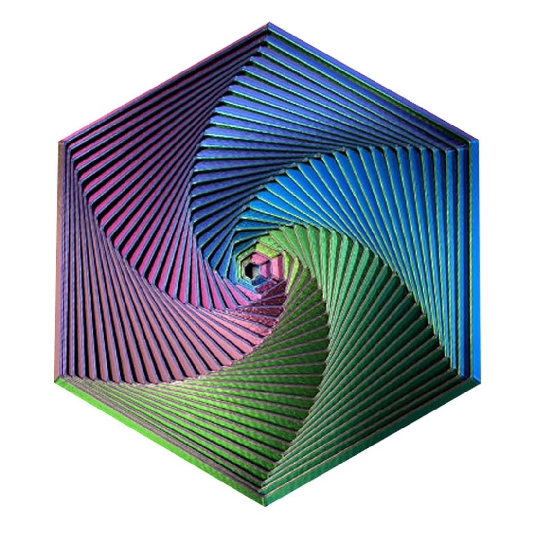 EsiFare ストレス解消グッズ フィジェットトイ ストレス解消おもちゃ 手遊び 大人 耐久性 不安を軽減し 集中力を高め 人間工学 フラクタル六角形 多用途で持ち運び可能 不安やストレスを和らげる 約8.2*4.2CM 約20g (カラー1)画像