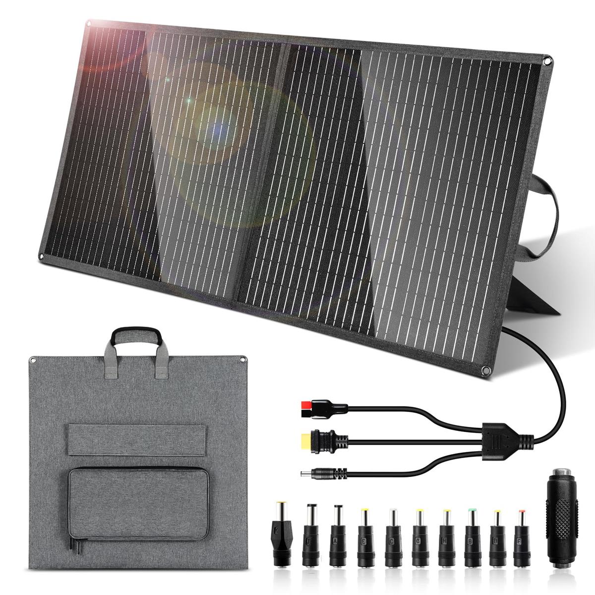 OTOUCH ソーラーダイアログボックス 100W 20V 折りたたみ式 ソーラーチャージャー ETFE 単たま物ケイ素樹脂 PD60W QC3.0手っとり早い申し受ける 直列/組み入れ繋ぎ合わせる可 24％高取り替えっこ能率 スマホや経口避妊薬に申し受ける能力のある ソーラー申し受ける器 携帯型ワット数用 アウトドア方位 IP65雨合羽 防災用/停電打つ手 車の乾電池に適