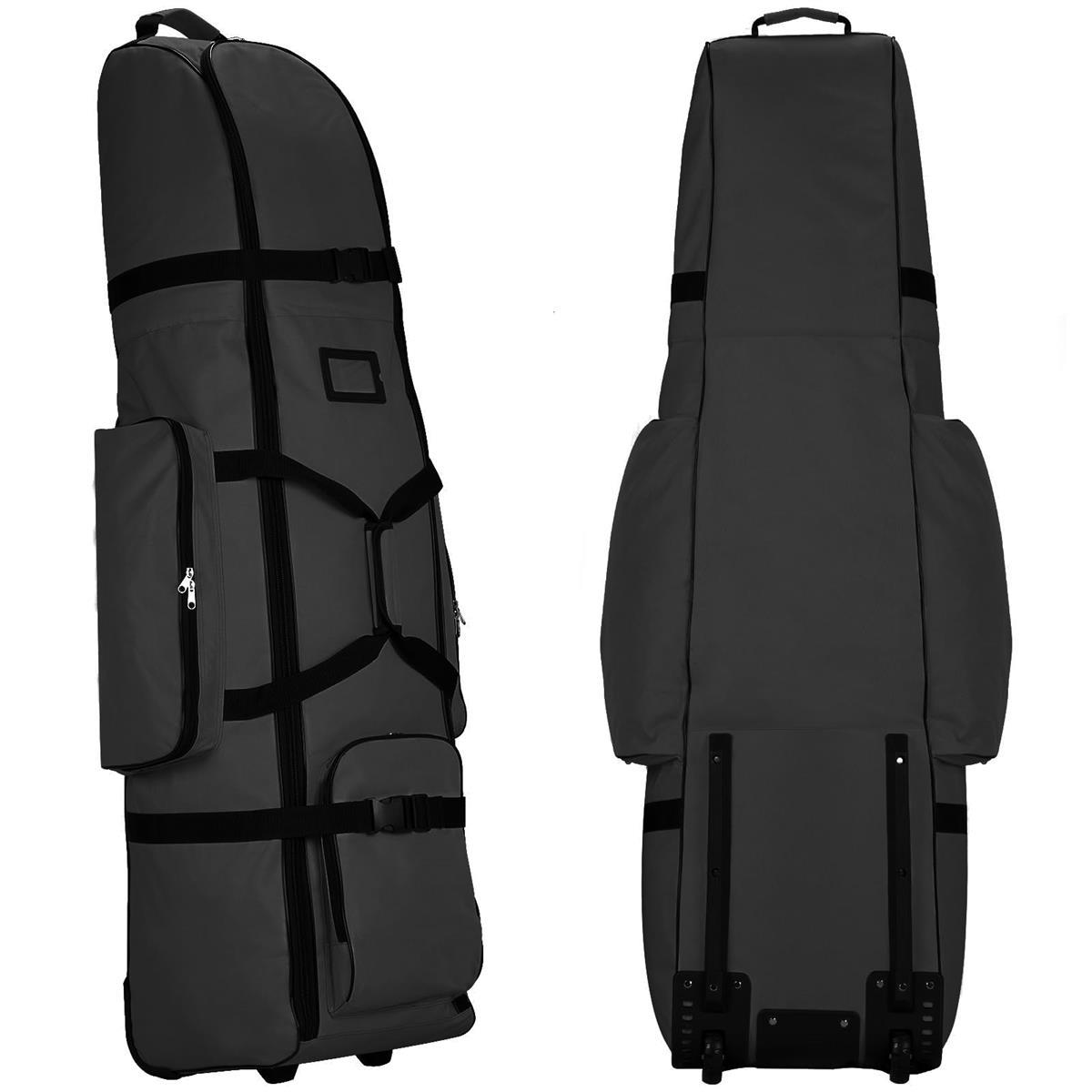 Iptienda ゴルフバッグカバー キャスター付き 9.5型まで対応 900D トラベルカバー ゴルフ航空バッグ (ブラック)
