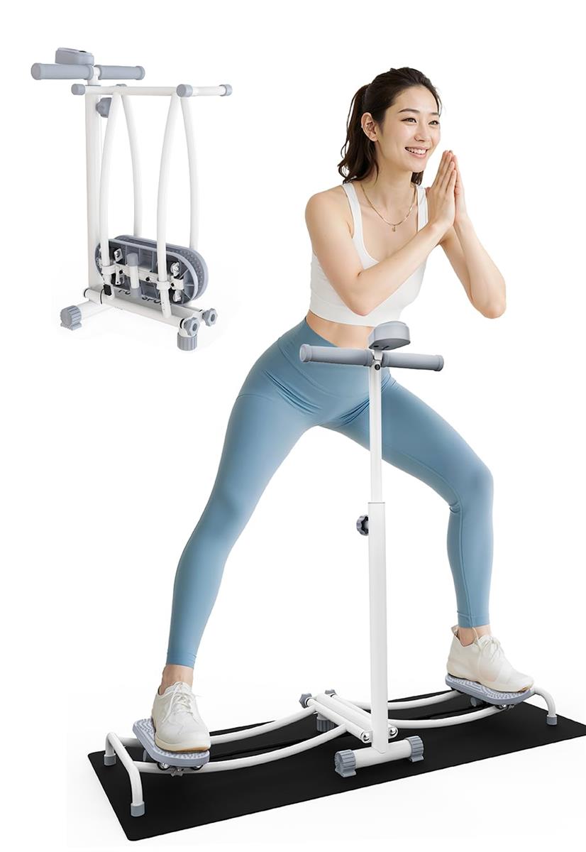Leg Slide レッグスライド 内転筋・骨盤底筋・大臀筋強化 静音 折りたたみ 宅トレ 省スペース ハンドル付き バランストレーニング 太もも＆ヒップアップ 健康器具 電子メーター付き 保護マット付き。