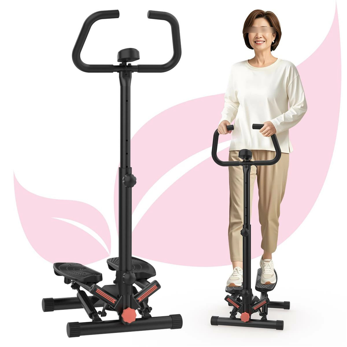 I-uki Sport 健康ステッパー 組立簡單 足踏み健康器具 ツイストエアロステッパー 静音 負荷調整付き モニター/ハンドル/専用パワーバンド付き 踏み台で全身トレーニングと筋トレ 室内運動不足を解消 自宅トレ 有酸素運動 運動器具 最大承重量110kg メーカー 高齢者足を鍛える|STARFORD