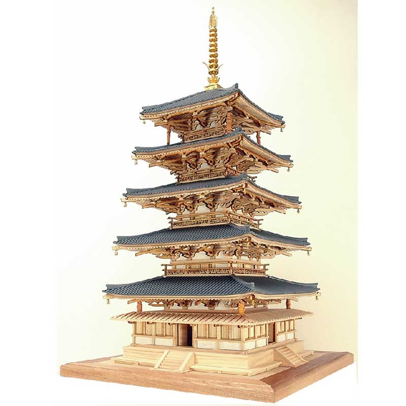 ウッディジョー 木製模型 1/75 法隆寺 五重の塔|ホビー&雑貨のお店 スターゲート