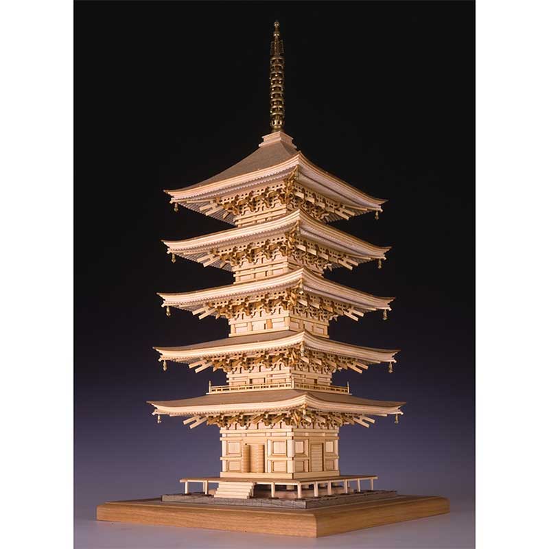 ウッディジョー 木製模型 1/75 瑠璃光寺 五重塔