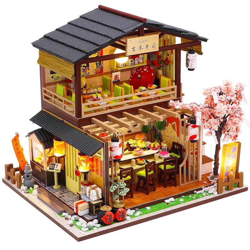 【11月発売予定】ハイテック DIYミニチュアハウスキット 1/24 すし屋 DIYKIT-01