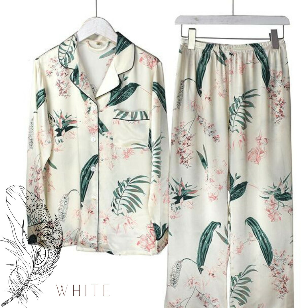 新品　カワサキ　レイクアルスター ストレッチシルクプリントパジャマ　ローズ　L 新品 カワサキ レイクアルスター ストレッチシルクプリントパジャマ