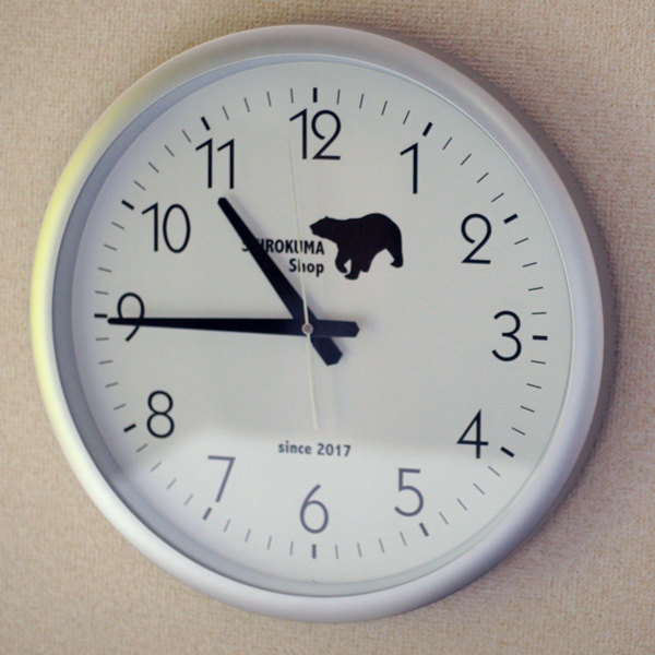 楽天市場 会社ロゴ電波時計 シルバー枠42cm壁掛け時計 企業ロゴ