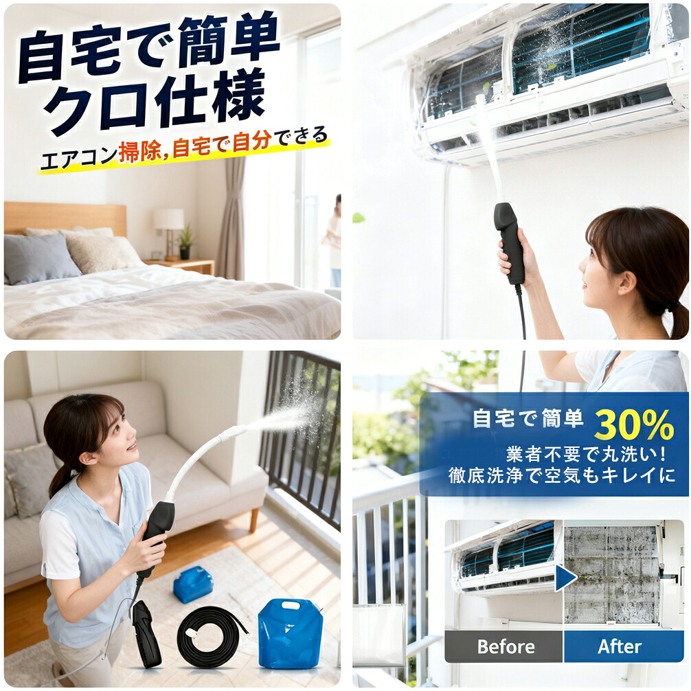 【水漏れ完全防備】安心の 床養生シート 付き エアコン 洗浄 フルセット 自分で 掃除 カバー 漏れ防止 対策 キット 高圧 スプレー 初心者 自宅 クーラー ファン 冷却フィン 汚れ カビ 除去 用品｜星明ショップ