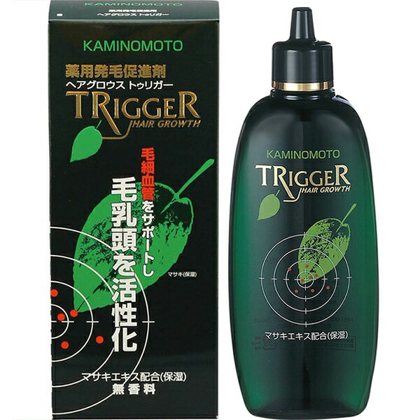 薬用加美乃素 ヘアグロウストゥリガー 無香料 180mL ＊医薬部外品 加美乃素本舗/育毛剤/発毛剤/増毛/スカルプ/発毛のカギ/保湿成分のマサキエキスが毛髪の生育に欠かせない毛細血管をサポート/根毛部への栄養供給を高め、健全な毛乳頭の形成と活性化を促し、発毛を促進