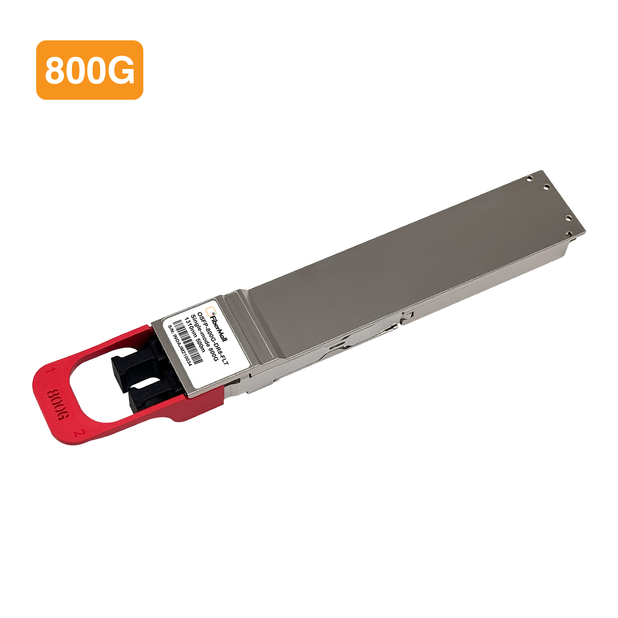 【日本正規代理店】 Fibermall製 NVIDIA InfiniBand/Ethernet MMS4X00-NM-FLT互換 OSFP 800G 2DR4 PAM4光モジュール(1310nm 500m DOM デュアルMPO-12/APC SMF フラットトップ) 3年保証 125,000円