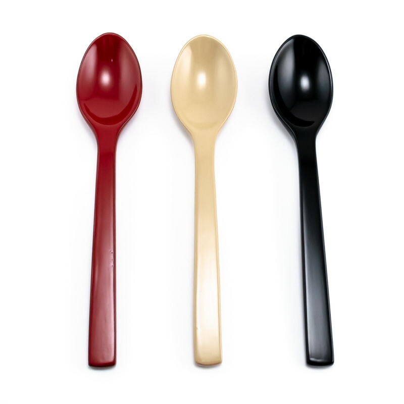 [新品未使用品] 漆器 椀 さじスプーン付き 多彩なストライプ 汁椀 茶漬け椀 石川漆宝堂 桜の茶漬け椀 たっぷり汁椀 溜 山中