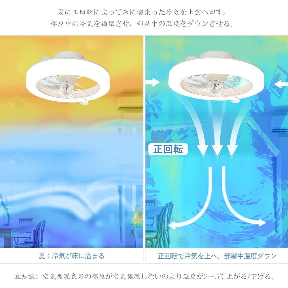楽天1位常連！SNS爆人気！／正逆回転 シーリングファンライト 節電1台2
