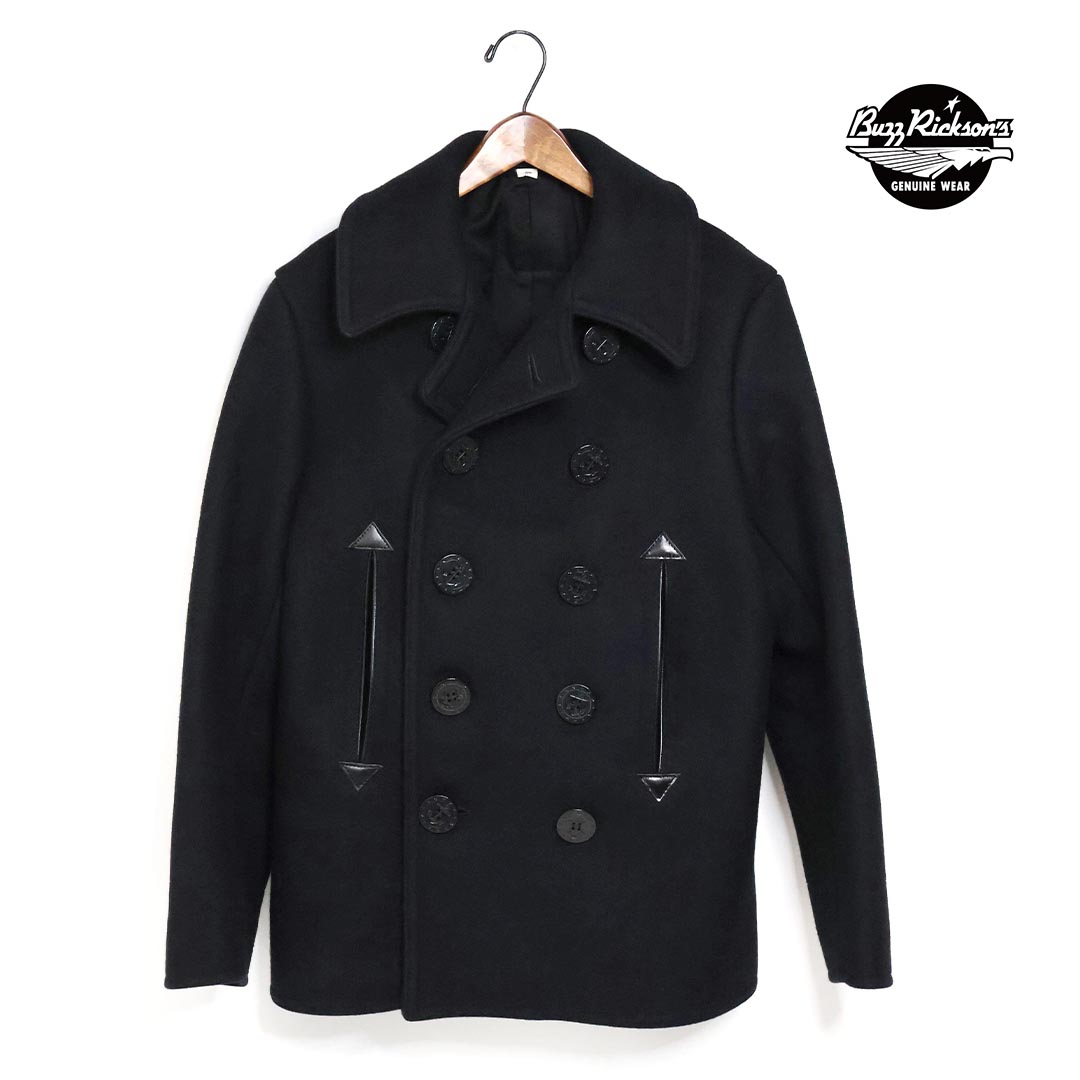【クーポン配布!】メンズ Buzz Rickson's バズリクソンズ ウィリアムギブソン WILLIAM GIBSON COLLECTION Type BLACK PEA COAT 日本製 品番:BR12394|star&bars