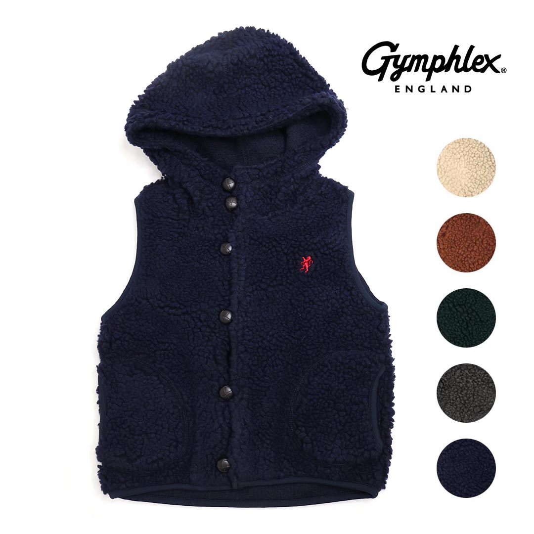 【クーポン券別れ別れ！】☆☆【SALE】キッズ Gymphlex 体育館フレックス くるみボタンフードボアベスト もこもこ くるみ名取り草 品番：J-1142PL【30%OFF】