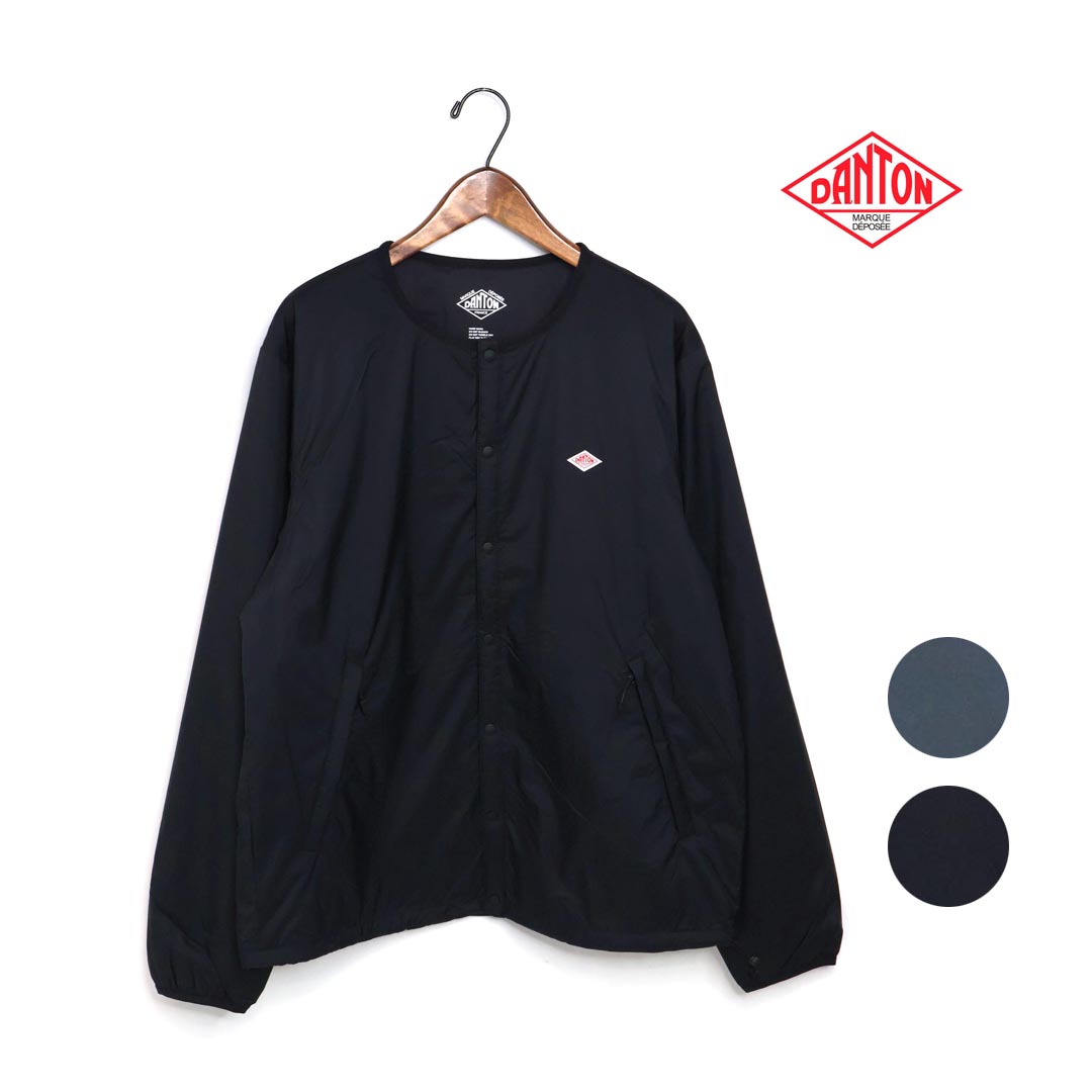 DANTON ダントン ノーカラージャケット DANTON/ダントン] ナイロンタフタ ノーカラーインナーダウンジャケット