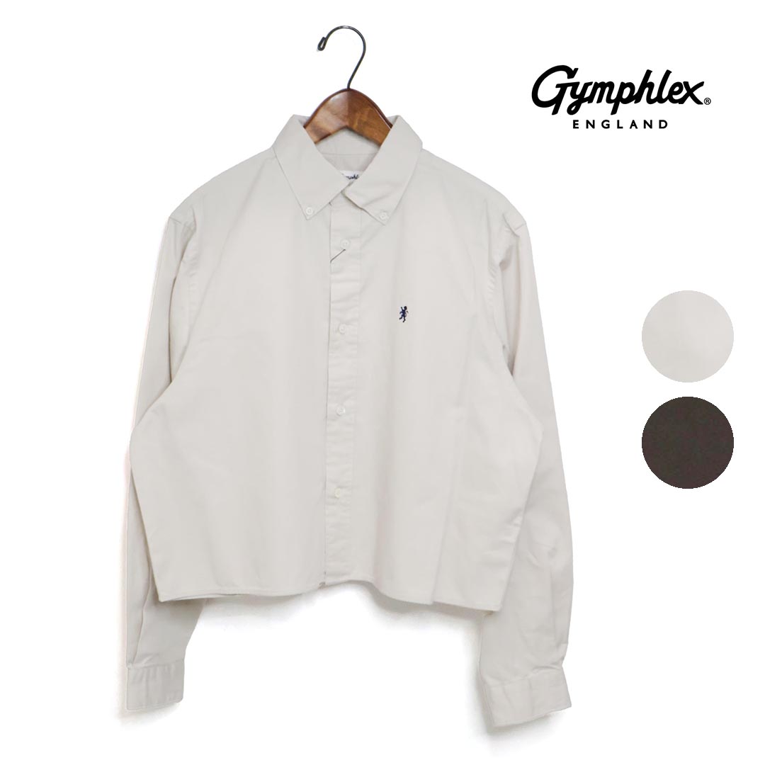 レディース Gymphlex ジムフレックス コットンツイル ショートボタンダウン シャツ 長袖 シャツ SHORT B.D. SHIRT L/S 品番：GY-B0203BIT